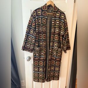 Shannon Passero Boe long cardigan jacket patch quilt size small oversized